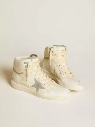 Sky-Star voor heren van leer met lichtblauwe leren ster en witte hiellip.