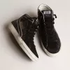 Slide in bruin glitter met zwarte leren ster en flash