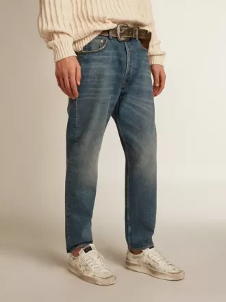 Slim fit herenjeans met medium wassing