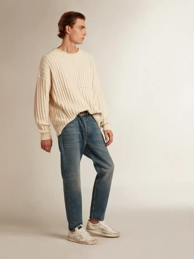 Slim fit herenjeans met medium wassing