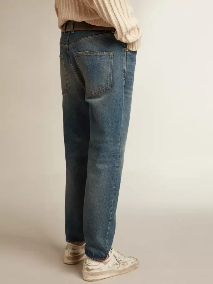 Slim fit herenjeans met medium wassing