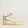 Slipper met nude leren ster en suède en Swarovski-kristallen