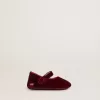 Sofi Baby ballerina’s van bordeauxrood fluweel en suède