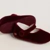 Sofi Baby ballerina’s van bordeauxrood fluweel en suède