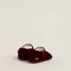 Sofi Baby ballerina’s van bordeauxrood fluweel en suède