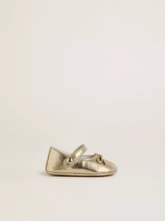 Sofi Baby ballerina’s van goudkleurig metallic leer