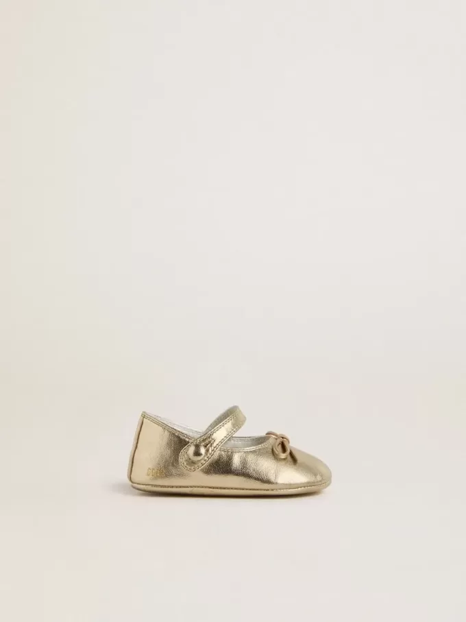 Sofi Baby ballerina’s van goudkleurig metallic leer
