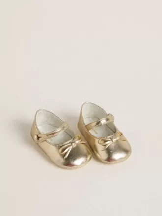 Sofi Baby ballerina’s van goudkleurig metallic leer
