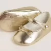 Sofi Baby ballerina’s van goudkleurig metallic leer