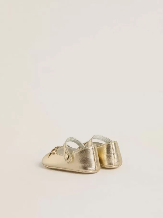 Sofi Baby ballerina’s van goudkleurig metallic leer