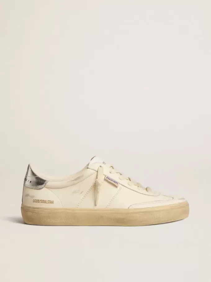 Soul Star in wit nappa met metallic zilveren leren hielstuk Soul Star in wit nappa met metallic zilveren leren hielstuk