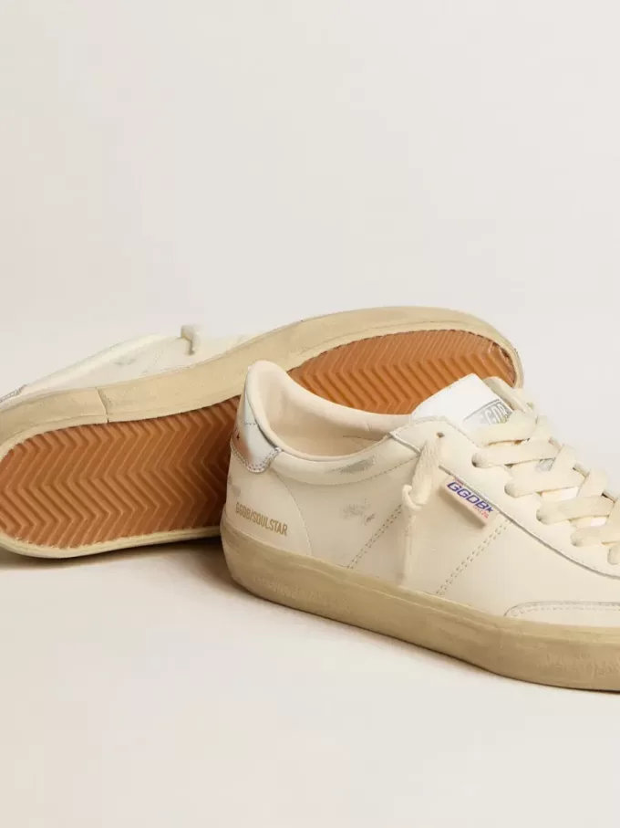 Soul Star in wit nappa met metallic zilveren leren hielstuk Soul Star in wit nappa met metallic zilveren leren hielstuk
