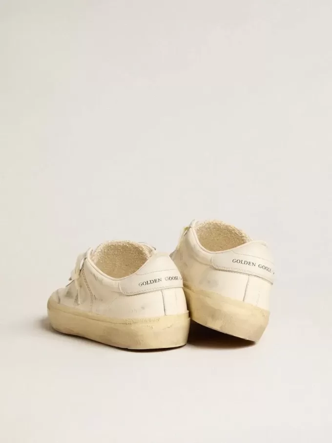 Soul Star in wit nappaleer met witte leren ster