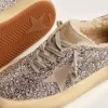 Space-Star damesschoenen in zilver glitter met schapenvachtvoering