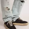 Space-Star herenschoenen van gewatteerd zwart nylon met schapenvachtvoering