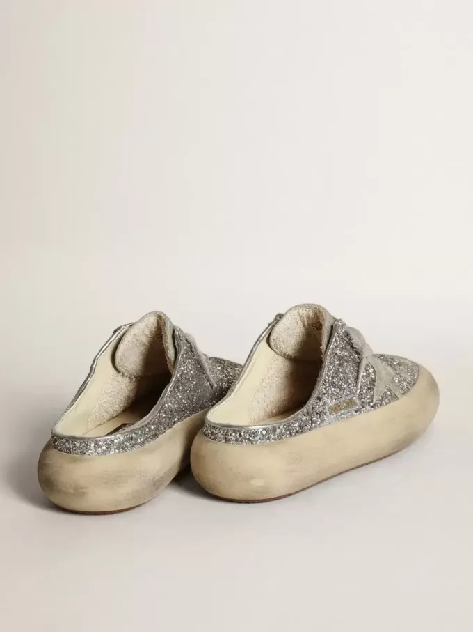 Space-Star Sabot voor dames in glitter met ijsgrijze ster en lipje