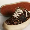 Space-Star Sabot voor dames in ponyhuid met luipaardprint en zwarte ster
