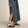 Space-Star Sabots voor dames van zwart nylon met zwarte leren ster