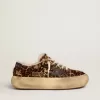Space-Star schoenen van ponyhuid met dierenprint en voering van schapenvacht