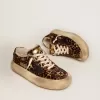 Space-Star schoenen van ponyhuid met dierenprint en voering van schapenvacht