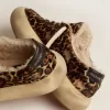 Space-Star schoenen van ponyhuid met dierenprint en voering van schapenvacht