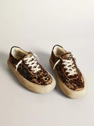 Space-Star voor dames in ponyhuid met luipaardprint en zwarte ster
