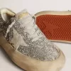 Space-Star voor dames in zilver glitter met ijsgrijze ster