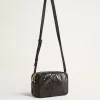 Star Bag in glanzend zwart leer met ton sur ton ster