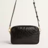 Star Bag in glanzend zwart leer met ton sur ton ster