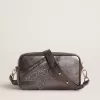 Star Bag in grijs metallic leer met Swarovski-kristallen ster