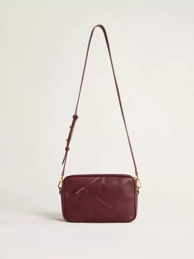 Star Bag in wijnrood leer met ton sur ton ster