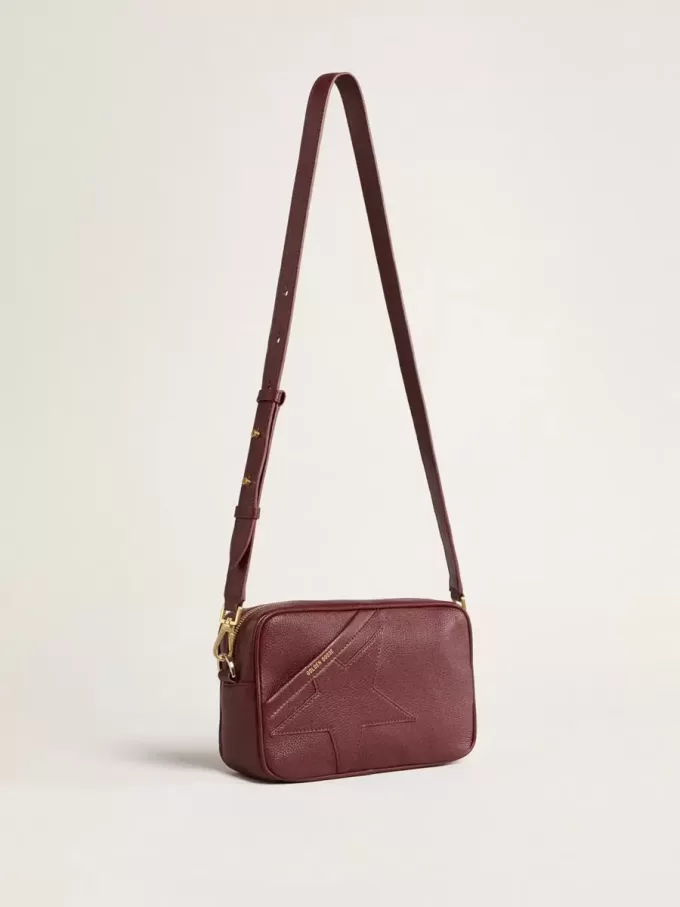 Star Bag in wijnrood leer met ton sur ton ster