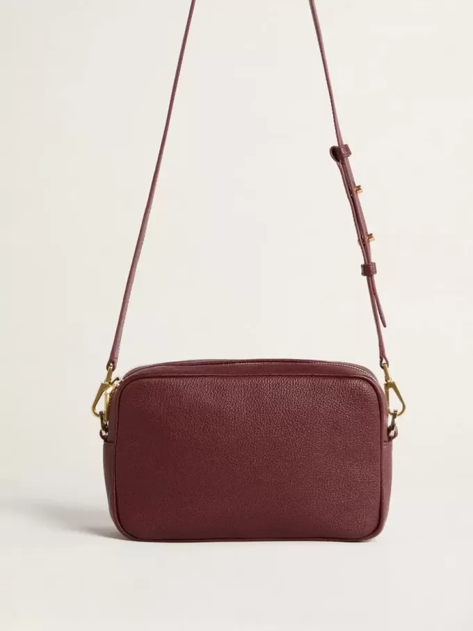 Star Bag in wijnrood leer met ton sur ton ster