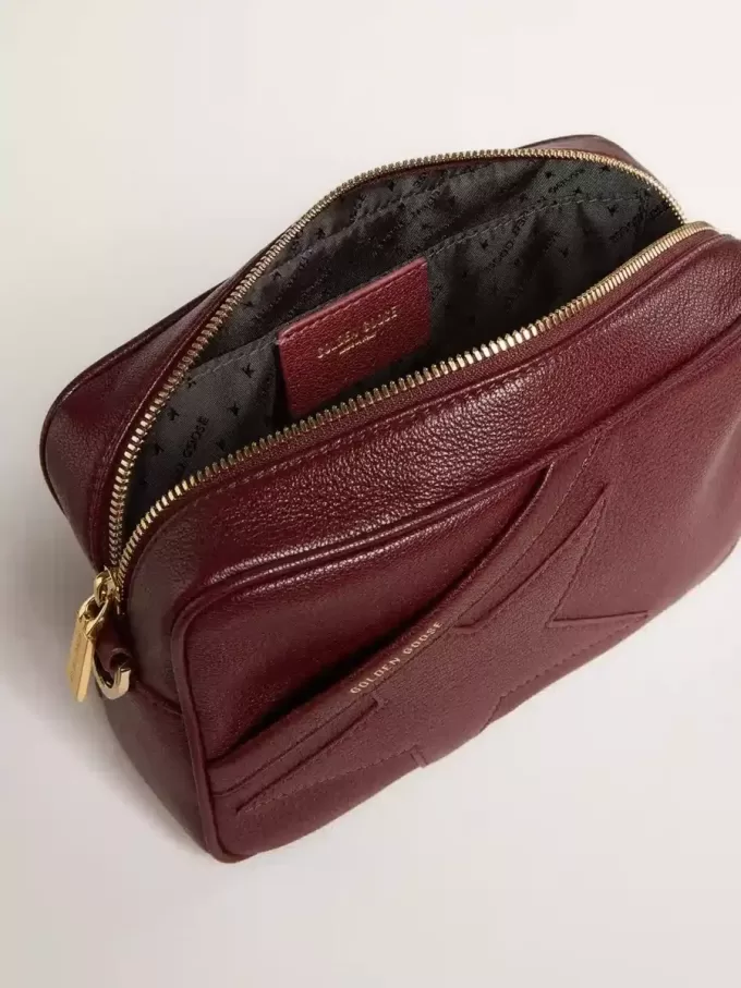Star Bag in wijnrood leer met ton sur ton ster
