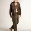 Stardan in beige nylon en mesh met tabakskleurige suède inzetstukken