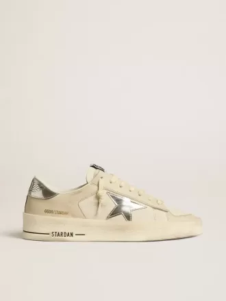 Stardan in nappa met zilveren ster met spiegeleffect en hielbandje