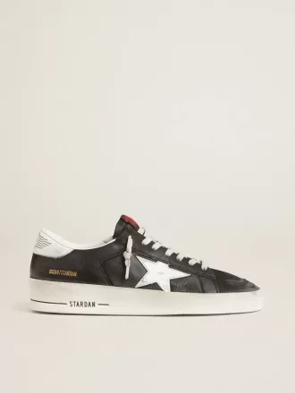 Stardan in zwart nubuck en mesh met grijze leren ster en hielstuk