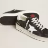 Stardan in zwart nubuck en mesh met grijze leren ster en hielstuk