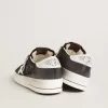Stardan in zwart nubuck en mesh met grijze leren ster en hielstuk