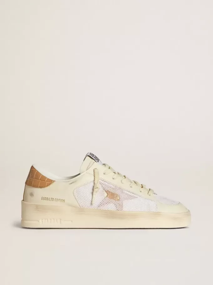 Stardan LTD voor dames met beige leren ster en beige leren hielstuk met krokodillenprint