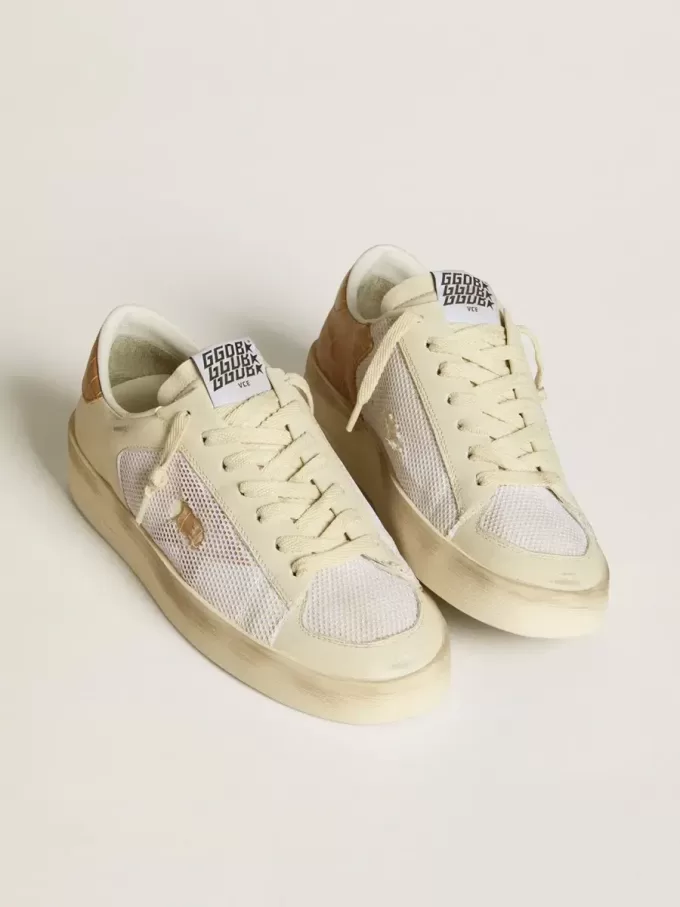 Stardan LTD voor dames met beige leren ster en beige leren hielstuk met krokodillenprint