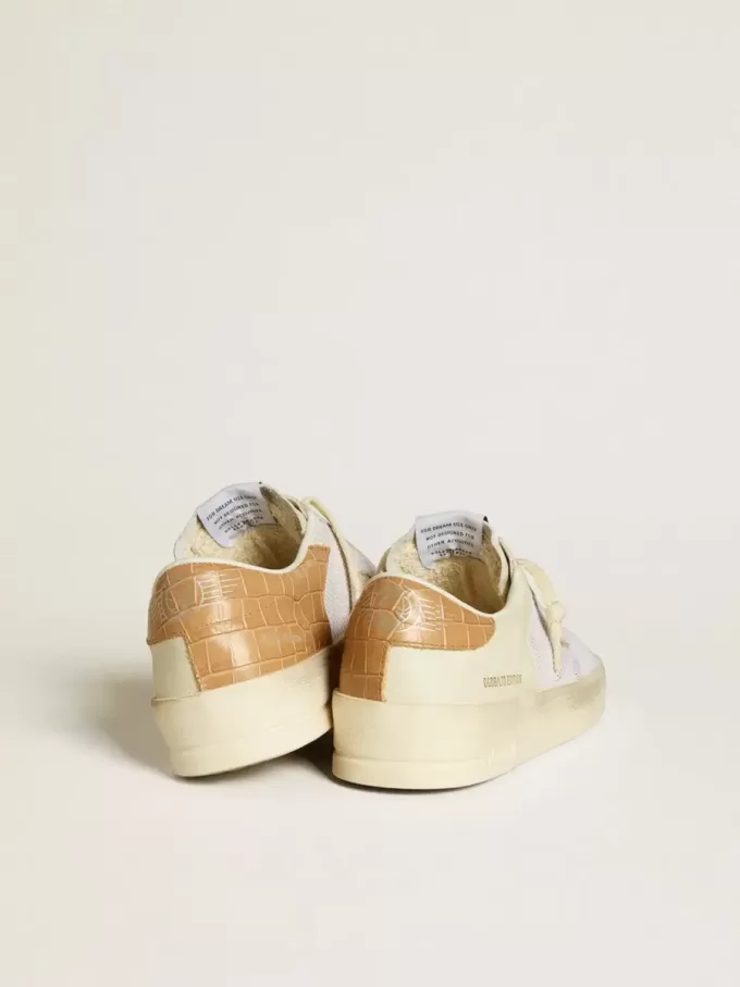 Stardan LTD voor dames met beige leren ster en beige leren hielstuk met krokodillenprint
