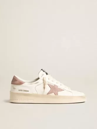 Stardan sneakers met roze gestructureerde leren ster en hielstuk