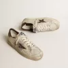 Stardan van nubuck en mesh met bruine ster van leer met hagedisprint
