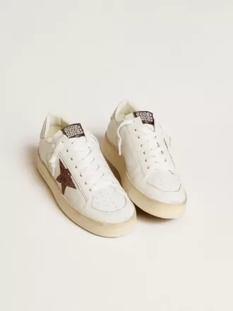 Stardan voor dames in nappa met glitterster en metallic leren hielstuk