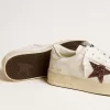 Stardan voor dames in nappa met glitterster en metallic leren hielstuk