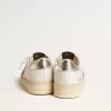 Stardan voor dames in nappa met glitterster en metallic leren hielstuk