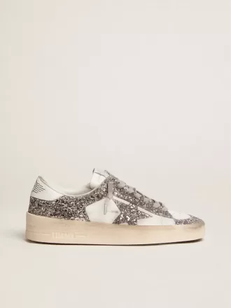 Stardan voor dames in wit leer en glitter