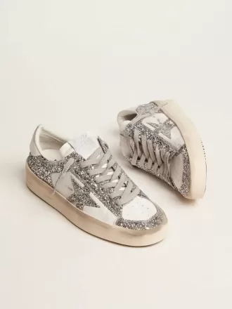Stardan voor dames in wit leer en glitter