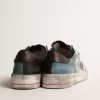 Stardan voor heren met bovenwerk van distressed mesh en petrolkleurige details